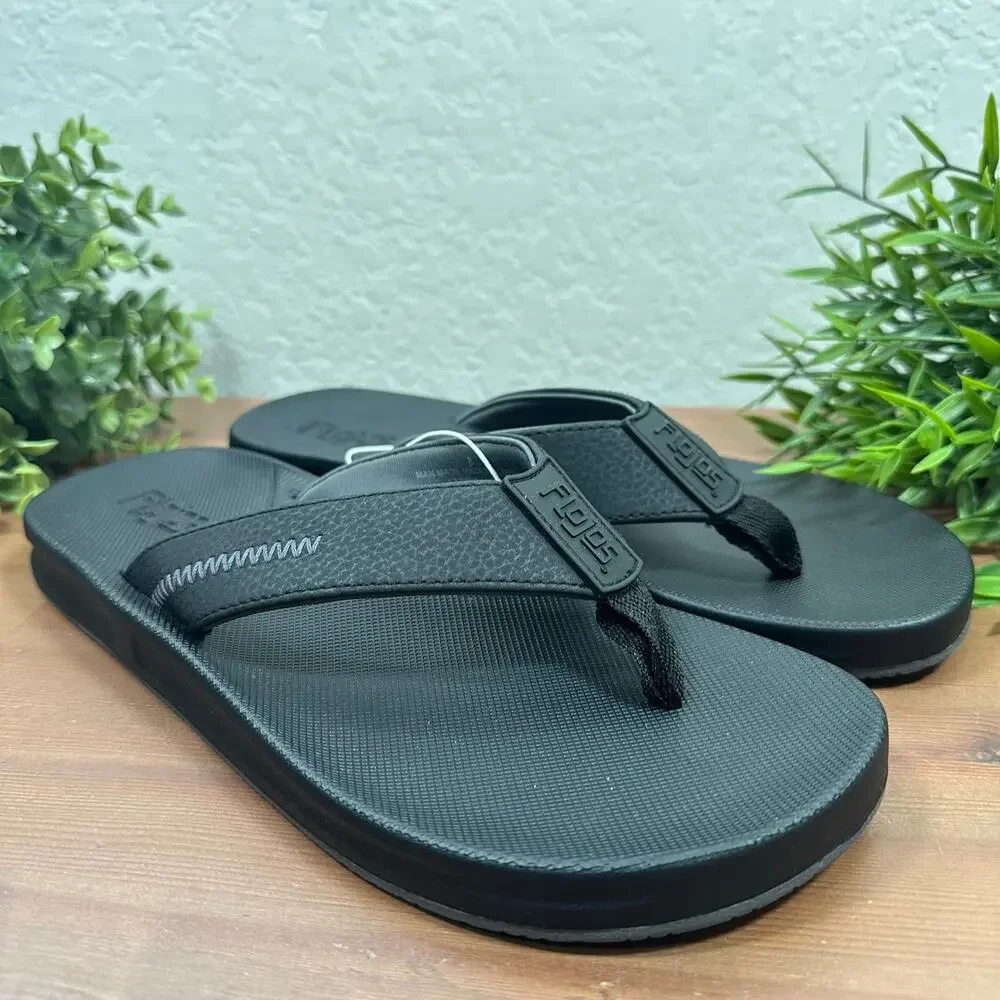 Flojos Men's Black Flip Flop Sandals Size 13